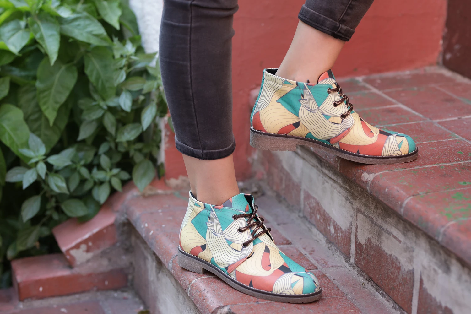 

Digital Edition Rainbow Printed Pattern Special Design Women Short Boots Ankle Boot Comfortable Shoes Casual lady