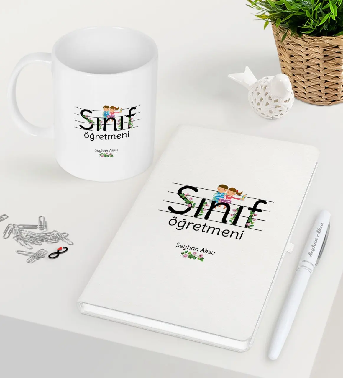 

Персонализированные класс учительницы белая ручка для записной книжки кружка набор-17 с