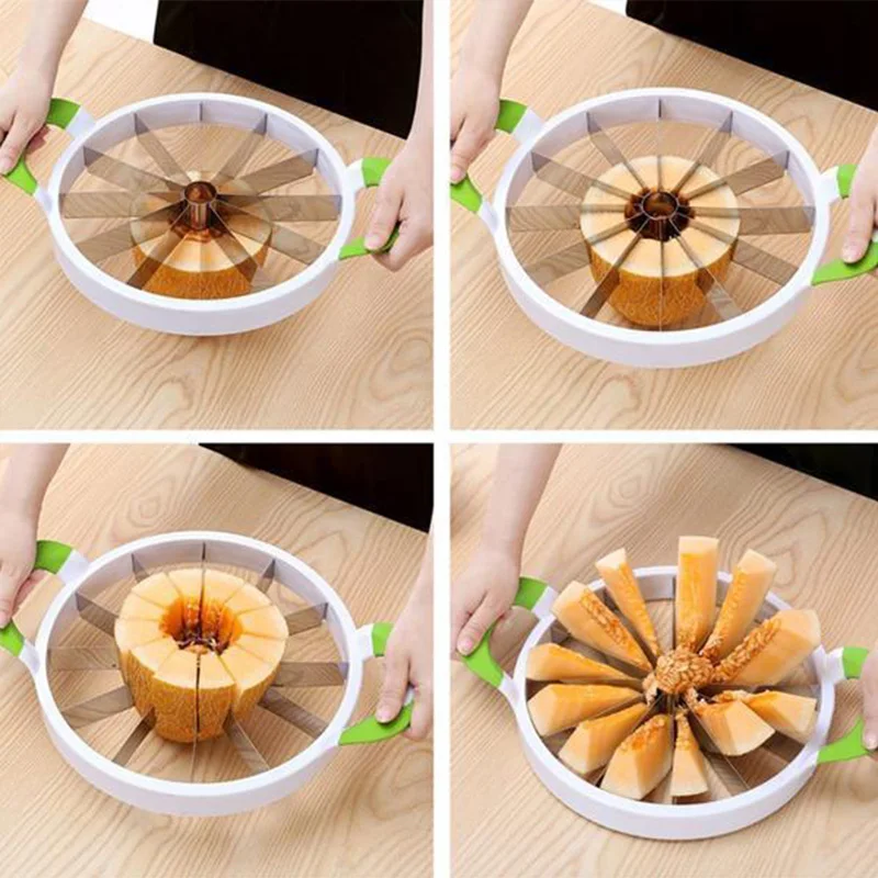 Rebanador de sand&iacute;a de acero inoxidable, cuchillo para cortar frutas y mel&oacute;n, herramientas de cocina pr&aacute;cticas creativas, env&iacute;o directo-3