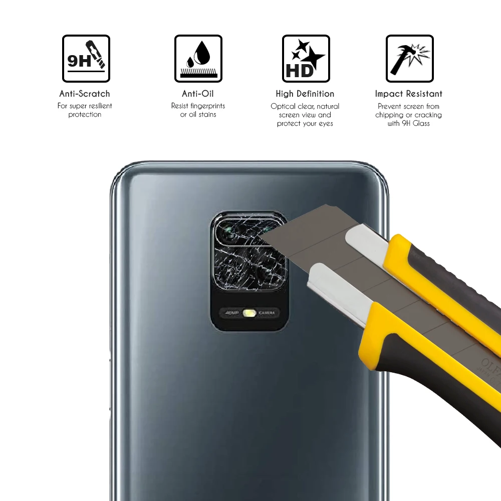 Защитное закаленное стекло для задней камеры смартфона Xiaomi Redmi Note 9S / 9 Pro Max |
