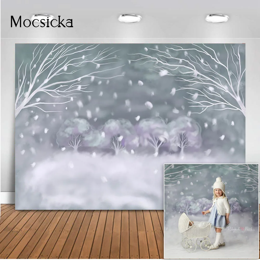 

Фон для фотосъемки новорожденных с изображением зимних снежинок Рождества нового года фон для фотосъемки Белый Зимний Мир Детский портрет ...