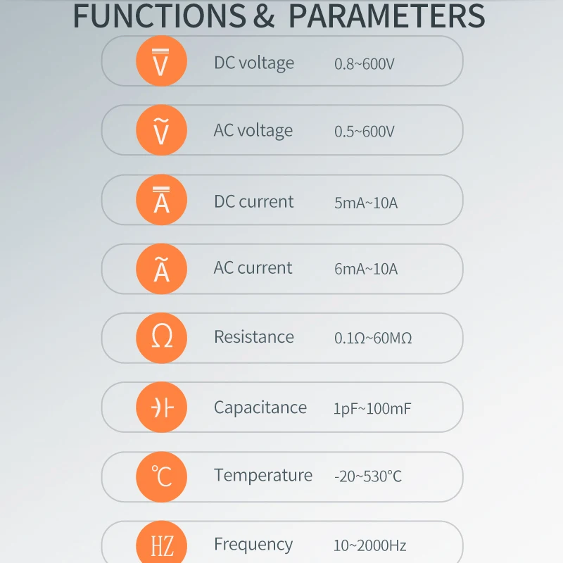 Цифровой мультиметр Aicevoos цветной ЖК-экран с автоматическим выбором диапазона