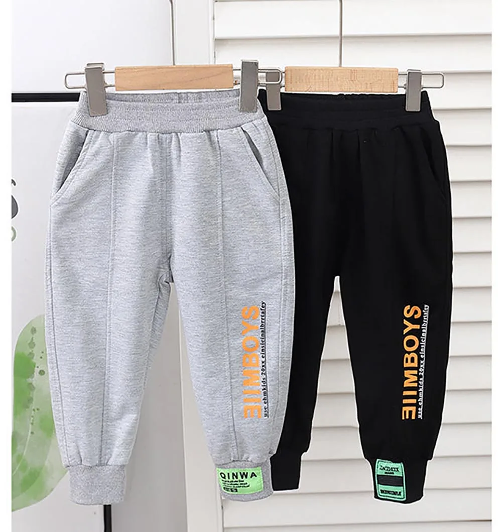 

Осенняя детская спортивная одежда в Корейском стиле для мальчиков средней школы хлопковые повседневные свободные леггинсы штаны для бега