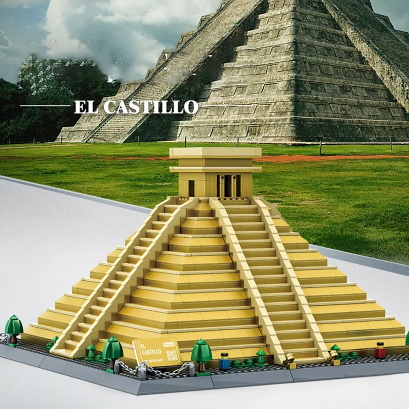 

Новый конструктор MOC Mayan в виде пирамиды города, улица, вид, креативные строительные блоки всемирно известной архитектуры, игрушки для детей,...