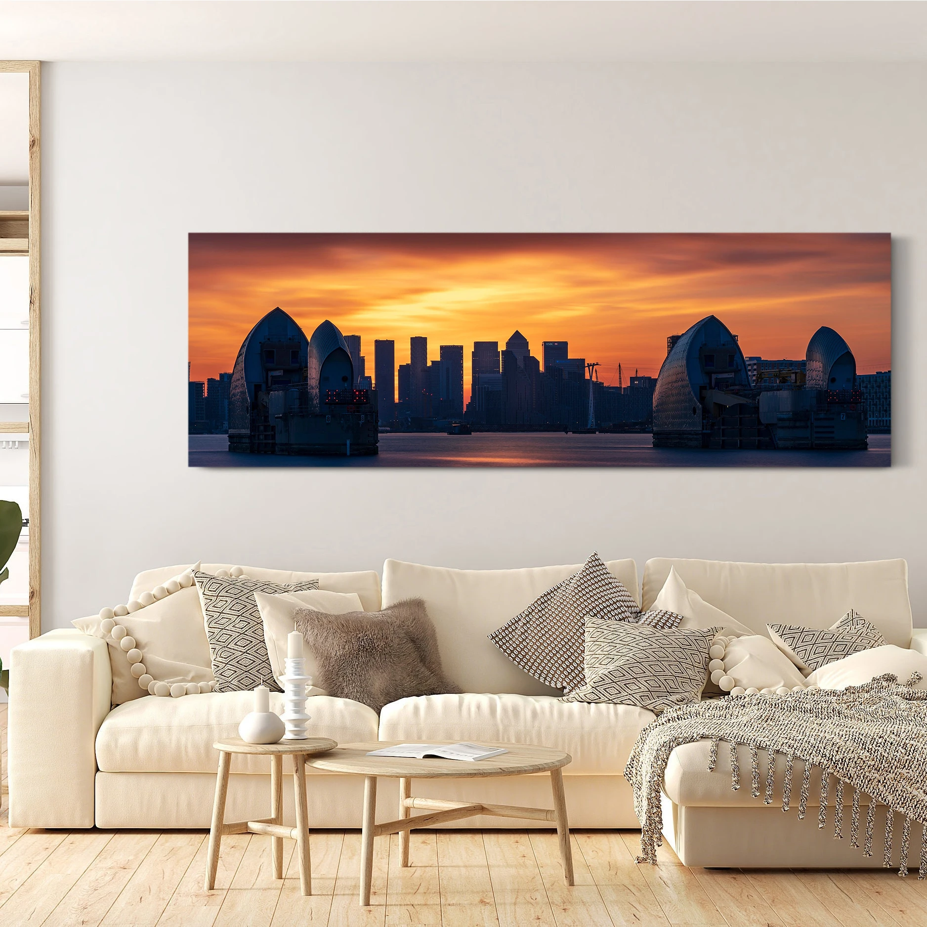 

London At Sunset Poster Panorama Photography Wall Art Print Natural Landscape Canvas Painting City Picture Living Bedroom Decor