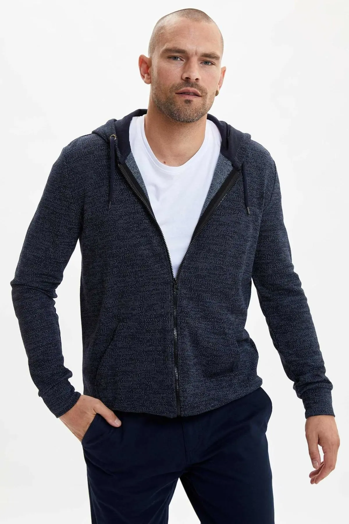 DeFacto мужской осенний темно цветный вязаный кардиган Мужской Повседневный