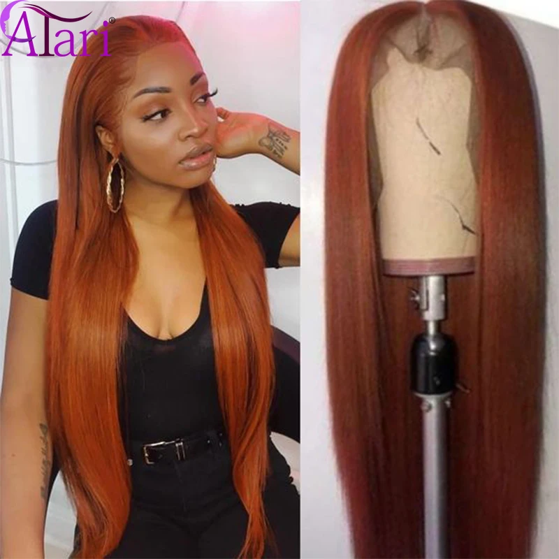 

Orange Ginger Wig Transparent Lace Wigs 13X6 Lace Frontal Wig Indian Wavy Human Hair Wigs 100% Virgin Human Hair For Women Atari