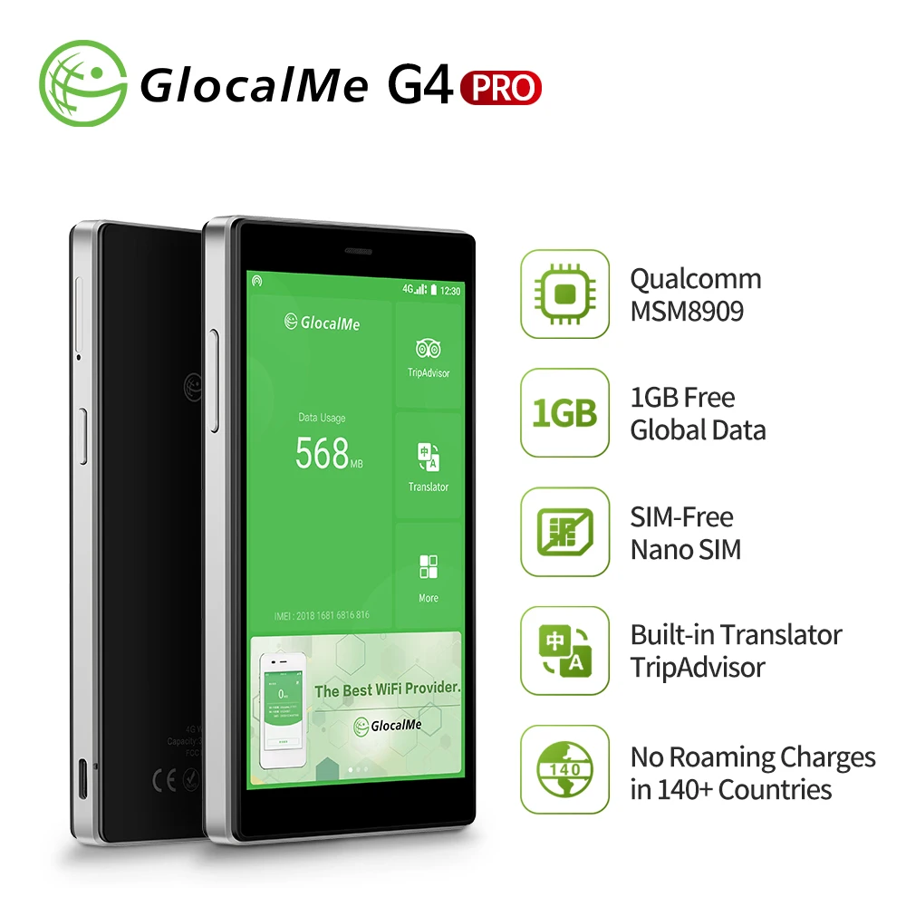 GlocalMe G4 Pro/U3 Мобильный Wi Fi точка доступа с 1 Гб глобальной передачи данных/без SIM