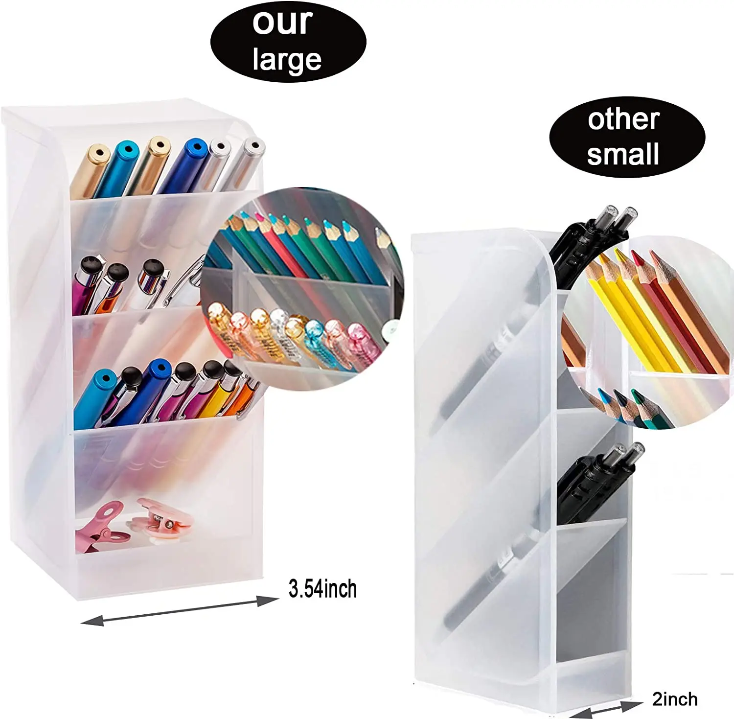 

Large Size Durable Strong Set of 5Pcs Desk Organizer-Pen Holder Cup Makeup Marker Pencil Storage for Office School Home