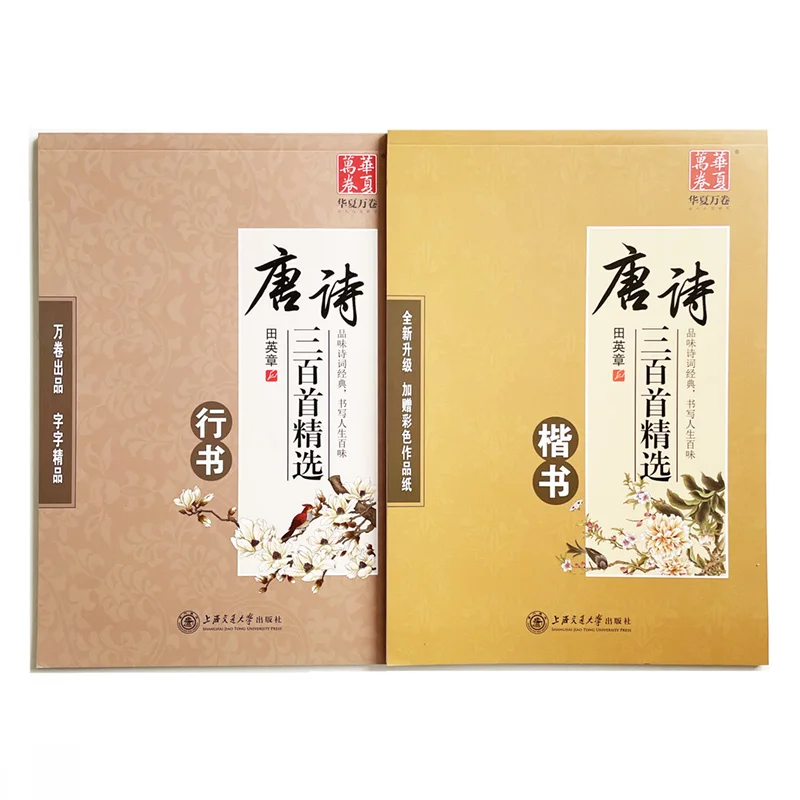 

2Pcs/set Tang Poem Chinese Calligraphy Copybooks for Pen Regular&Running Script(Kaishu&Xingshu) Exercise Books by Tian Yingzhang