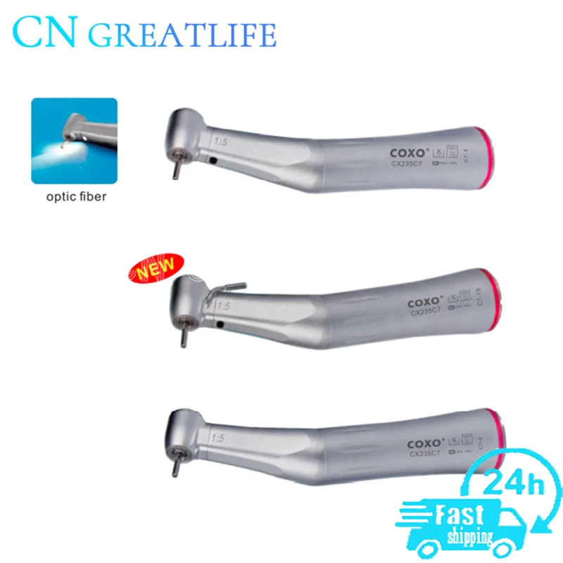 

COXO CX235 C7-2 Push Button 1:5 Speed Increase Contra Angle Dental Handpiece Low Speed Contra Angle Low Speed for Implant