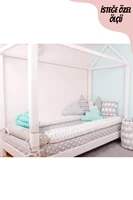 jaju baby handmade gray color starry fabric montessori mattress cylinder barrier crib side protection custom size