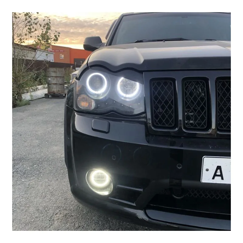 Диодные ПТФ противотуманные фары Lada Vesta Jeep Dodge Chrysler с дневными ходовыми огнями 2шт