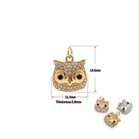 fashion gift rhinestone owl gold filled pendant diy bracelet necklace earrings jewelry accessories animal charm