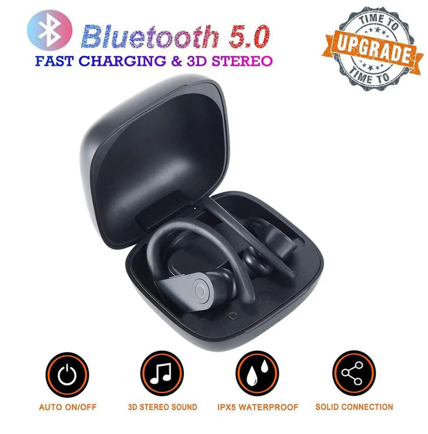 

Беспроводные наушники B10 True TWS Bluetooth 5,0, спортивные наушники-вкладыши с крючком, водонепроницаемые наушники