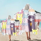Пляжное полотенце с капюшоном и милыми мультяшными животными для детей и взрослых
