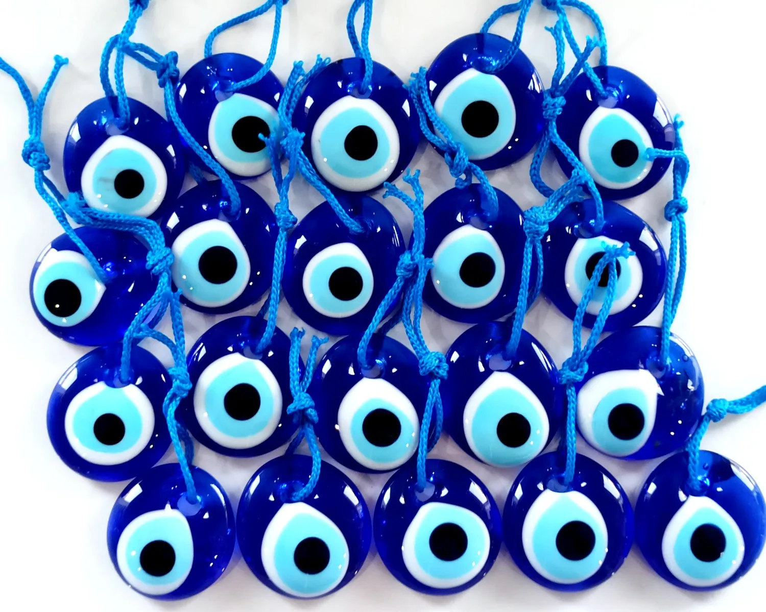 

Pack of 20 Handmade Glass Evil Eye Beads