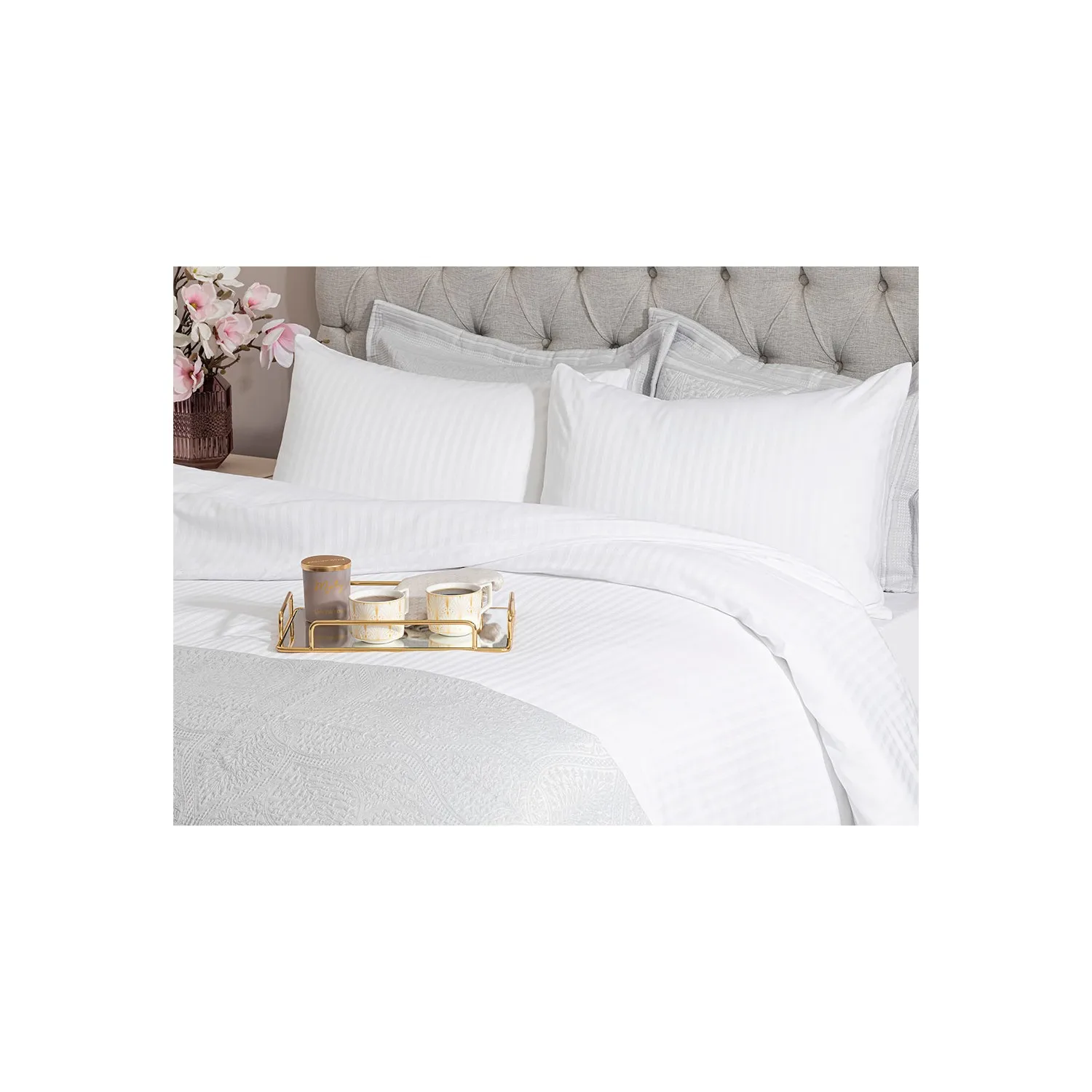 

Crystal Silky Twill Double Duvet Cover Set 200x220 cm White / Pink /Blue
