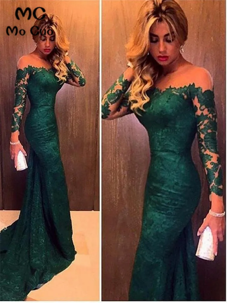 Платье для выпускного вечера с длинным рукавом и юбкой годе|Платья на выпускной| |