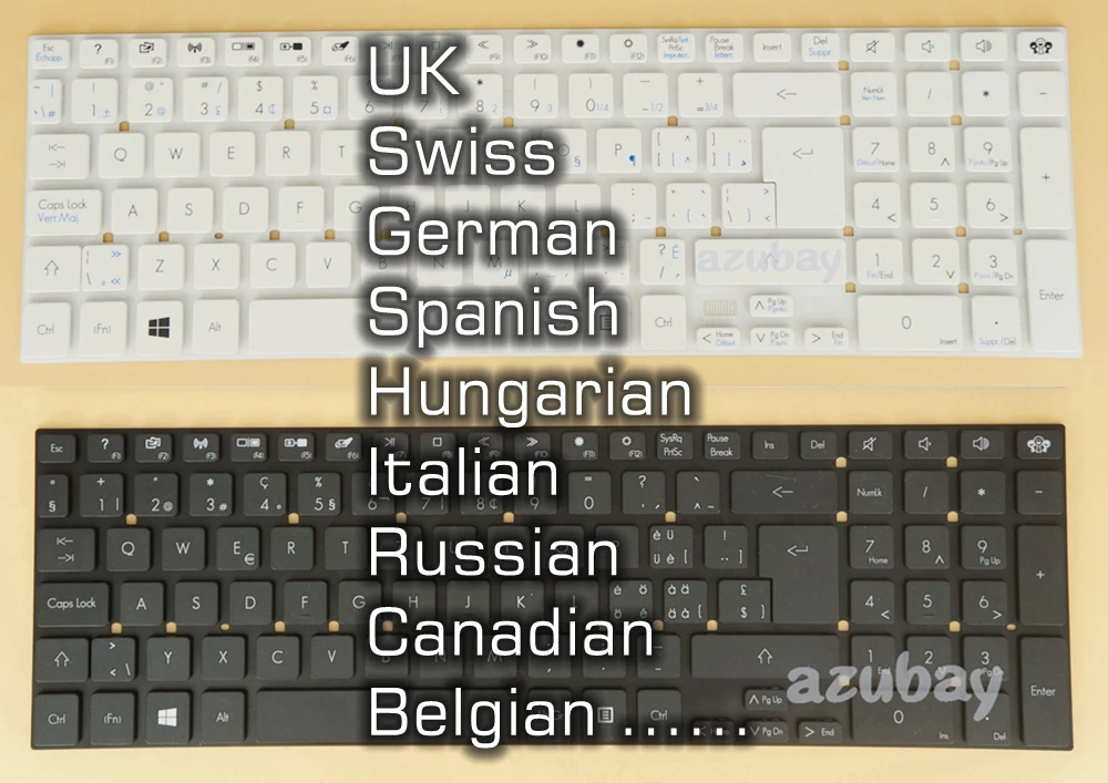 UK Swiss CH Hungarian Spanish Keyboard For Gateway NV57H NV57H06h NV57H10h NV57H13h NV57H14h NV57H45u NV57H46u NV75H12h NV75S