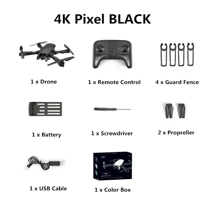 black R8 складной Радиоуправляемый квадрокоптер 4k селфи Дрон HD Двойная камера FPV Божья коровка высота удержания оптическая камера потока Дрон вертолет - Color: black