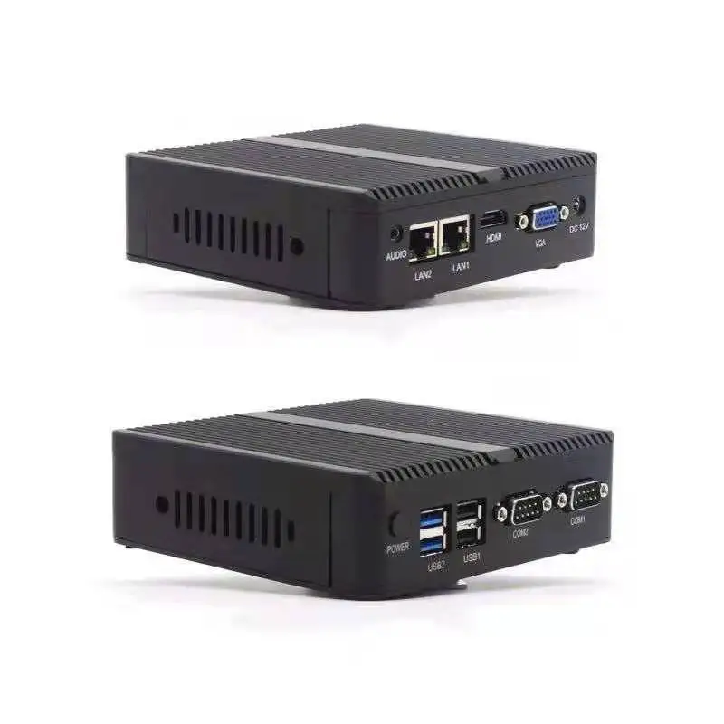 128 Гб SSD 8 ram безвентиляторный мини ПК с 2 * lan RJ45 Intel J4105 CPU промышленный