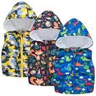 Куртка без рукавов для мальчиков и девочек, с капюшоном, камуфляжная