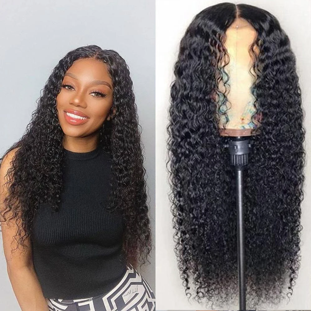 

Malaysian Jerry Curly Human Hair Wig For Women Glueless Short Lace Front Wig 4x4 Lace Closure Wig