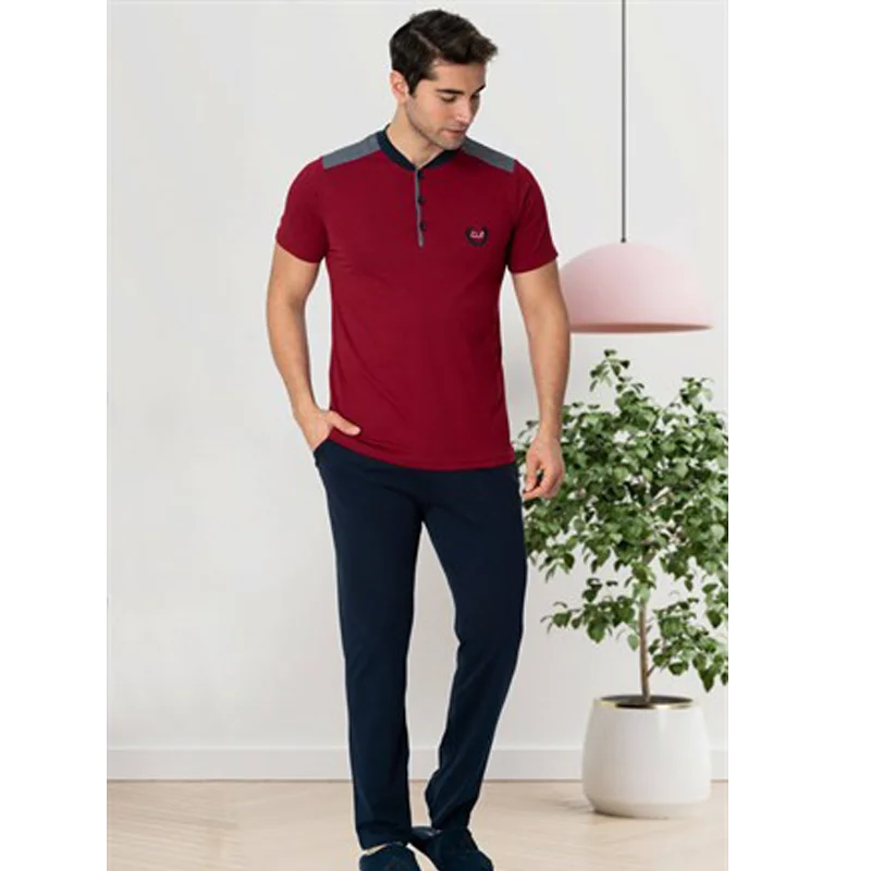

Men's Pajamas Set Plus Size Short Sleeved Summer Turkish Cotton Production Soft Fabric Nightwear Comfortable Home Wear