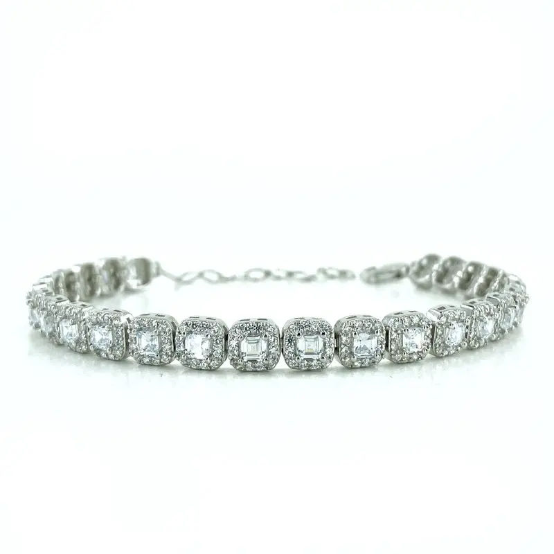 

Baget Gemstone Watercourse Model Diamond Quality Silver Bracelet
