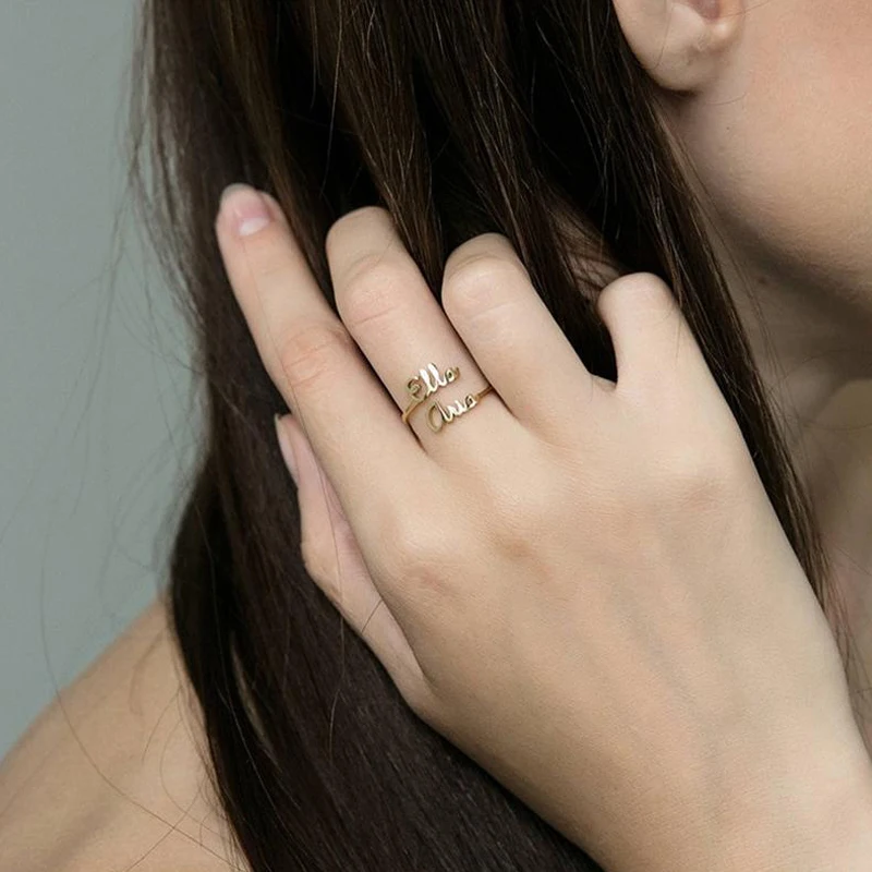 Кольцо с двумя именами на заказ кольцо из нержавеющей стали под Дружбы