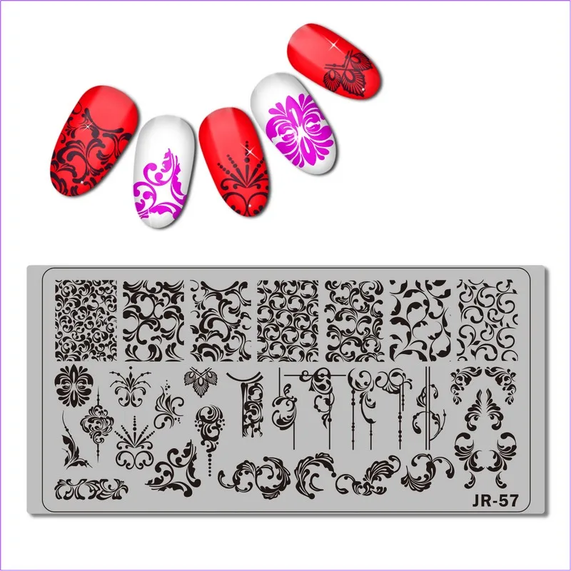 

2021 Stainless Steel Stamping Plate Template Swirl Floral Elements Vintage Old Style Line Retro Antique Flower