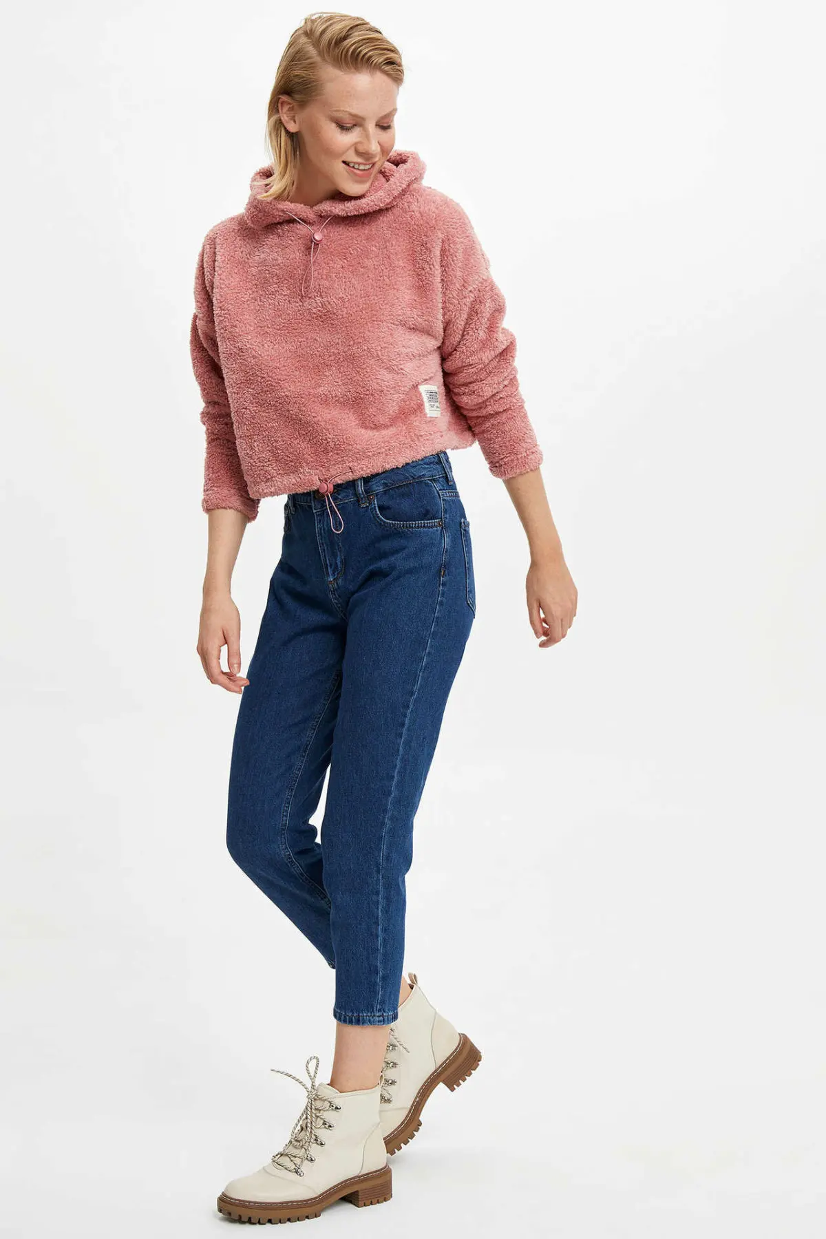 DeFacto новые модные женские однотонные шерстяные повседневные короткие пуловеры с