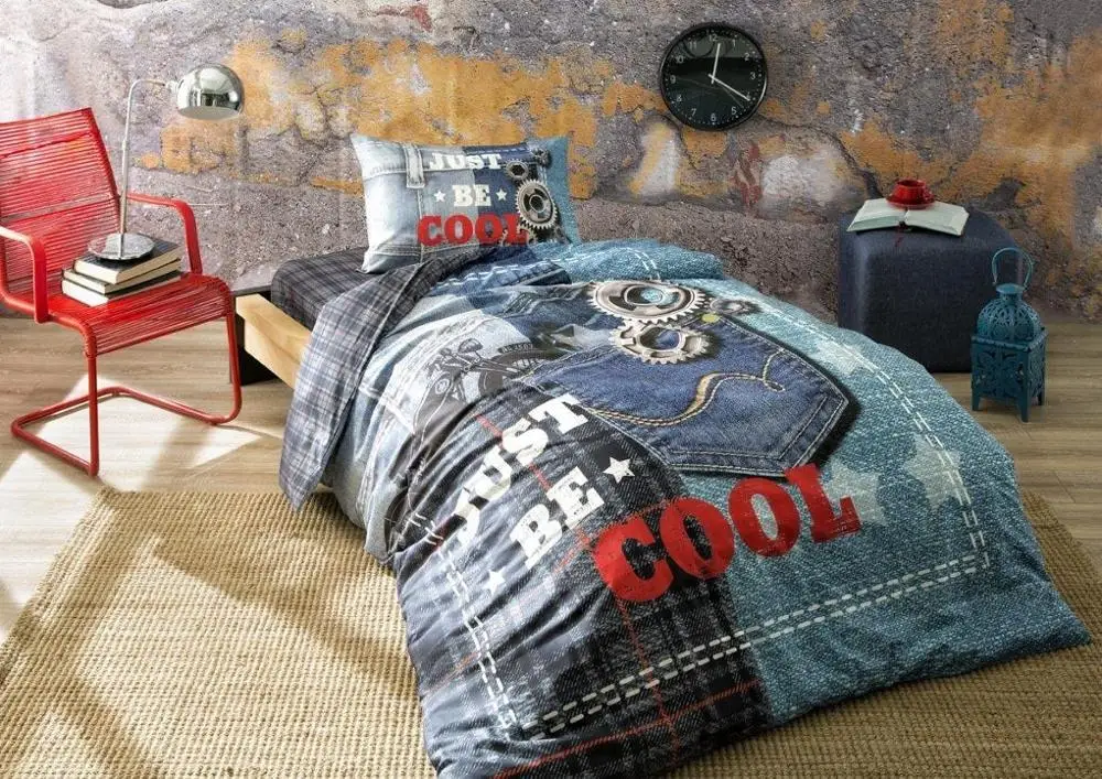 

TAC Single Size Cool Blue 3 Pieces Bedding Set