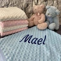 baby blanket personalized embroidery name for new born boy blue customized bedding swaddle wrap new baby clothing toddler crib