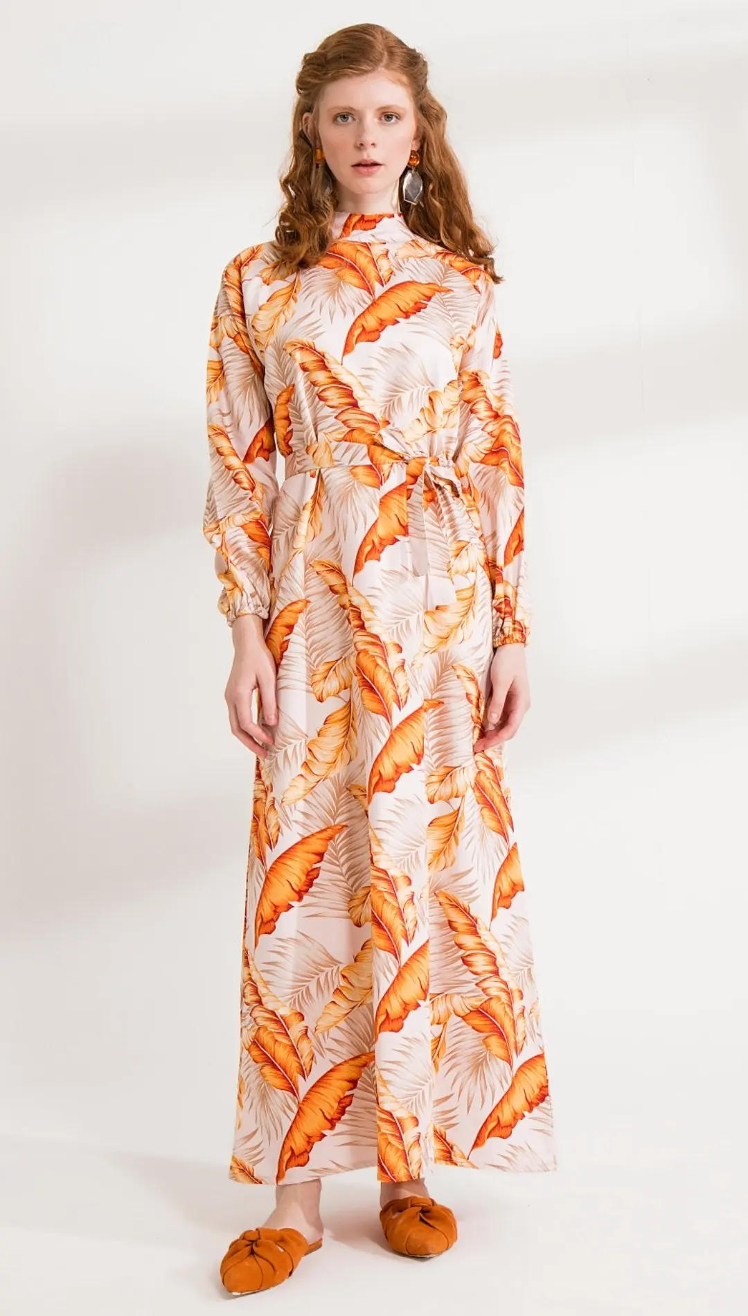 Женское длинное платье с рукавом реглан, облегающее платье с принтом листьев, весна-лето 2022