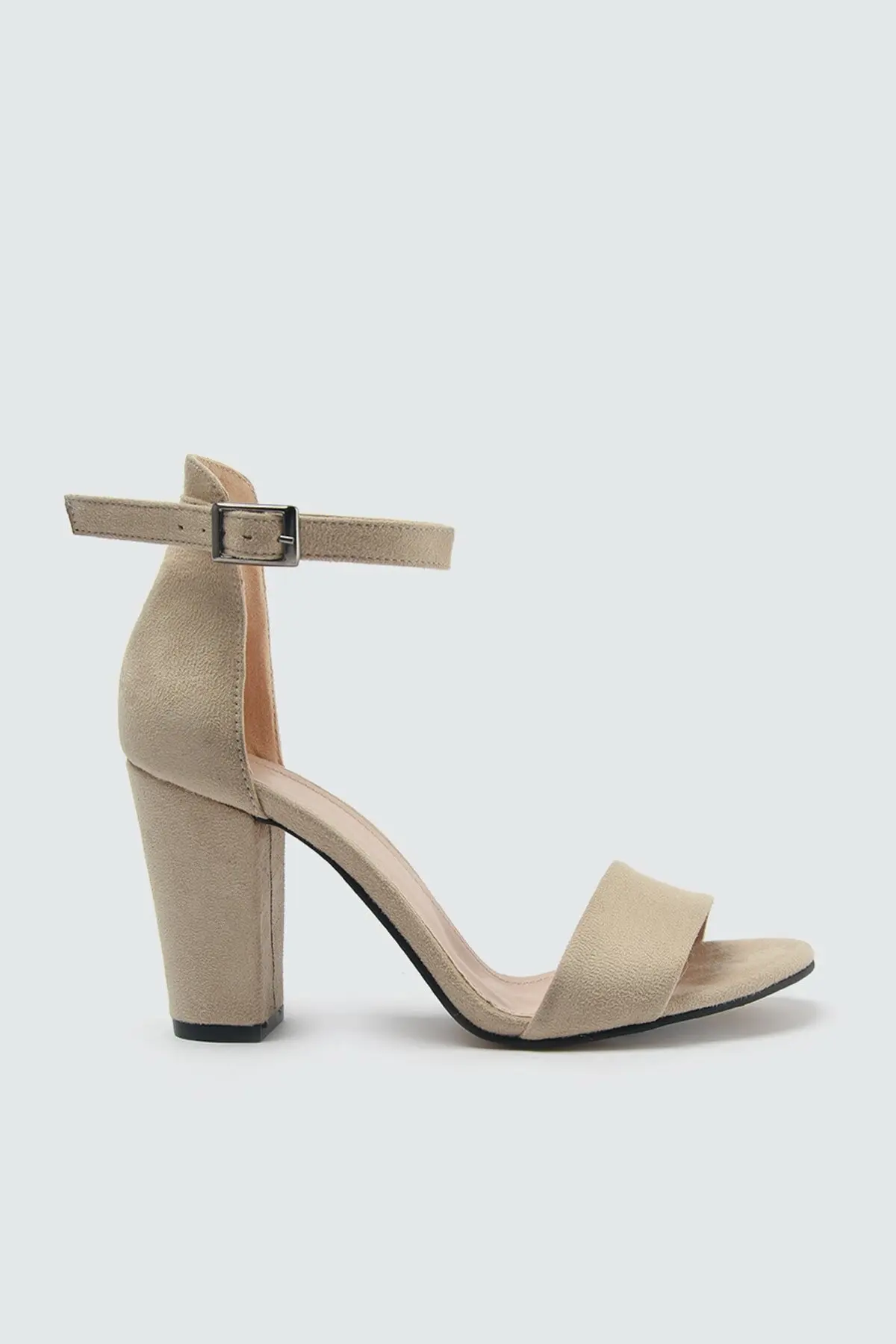 

2021 Summer Black Single Strap Suede Women's Classic Heeled Shoes Wedding Party Chic Comfortable Footwear Designer Luxury Pump