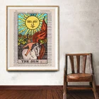 The Sun Tarot, винтажный постер с иллюстрацией, большая Аркана, Карта Таро, печать на холсте, настенное художественное украшение, картина, подарок гадалки