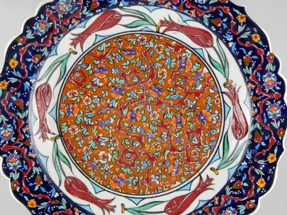Turkish Ceramic Decorative Plate-Handmade Tulip Platter