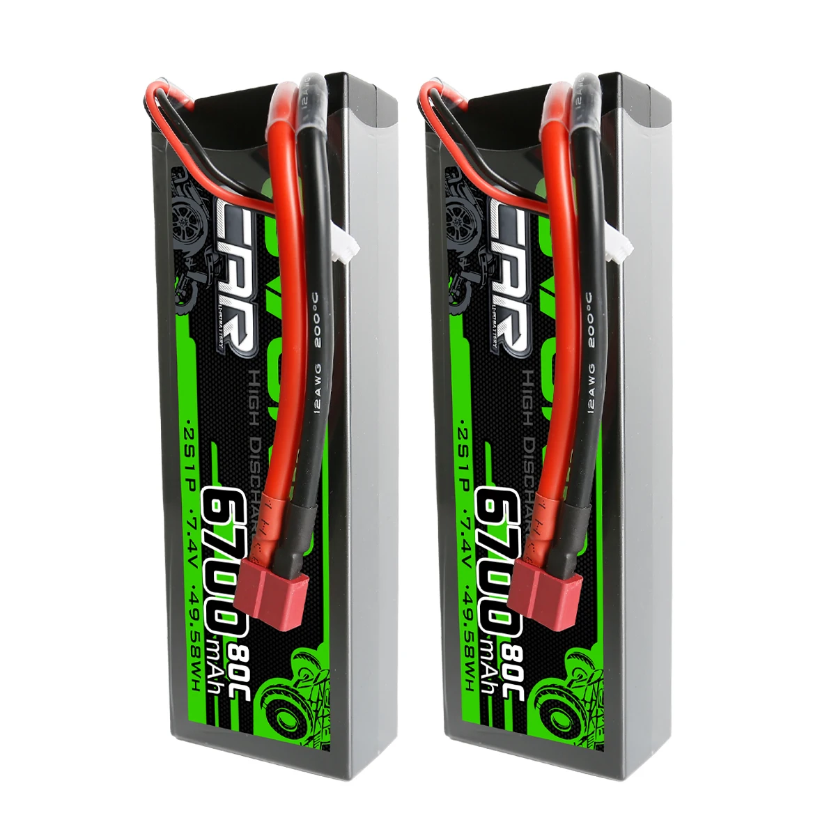 

Ovonic 2 Units 80C 6700mAh 2S 7.4V Hardcase LiPo Battery With Deans Plug For Granite BLX 1/10 RC Car Truck Buggy Truggy RC parts