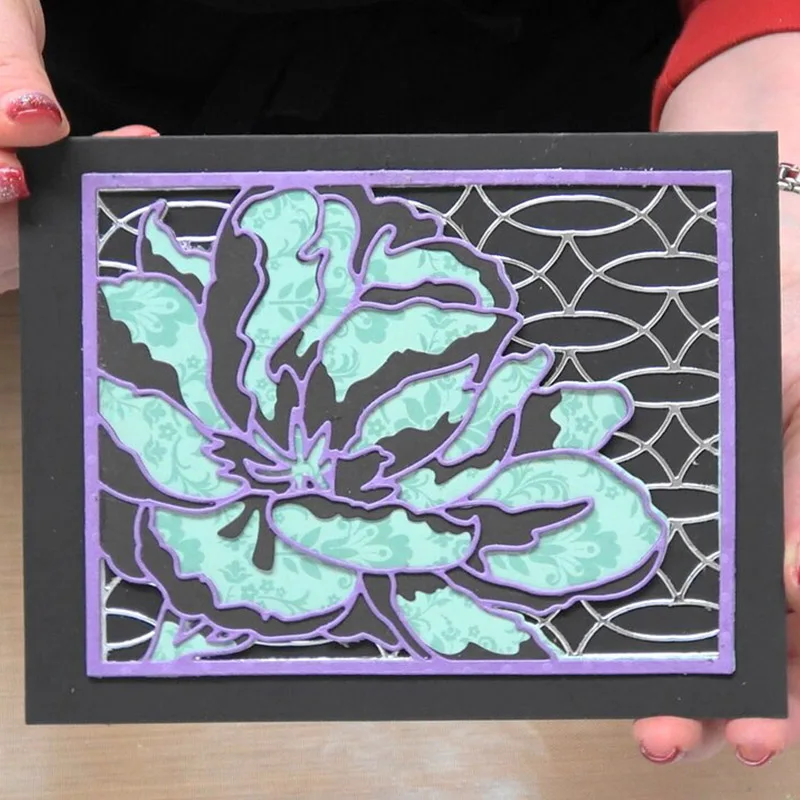 Квадратная рамка Бабочка павлин Подсолнух роза птица металлические Вырубные