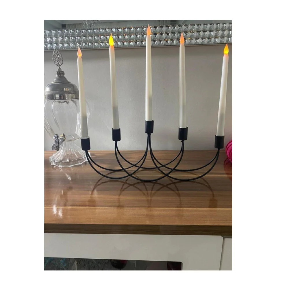 Подсвечник 5 li черный подсвечник каяк декоративный хрустальный 3 дужки