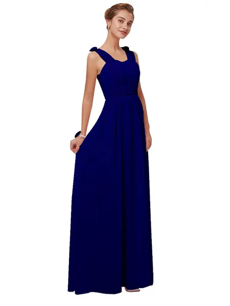 

Bridesmaid Dress A Line Floor Length Zipper Matte Satin Wedding Party Dress