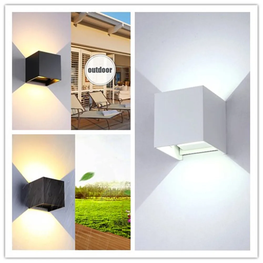 

LED Wall Light IP65 Outdoor Waterproof Adjustable Angle Porch Bedroom Garden Wall Light AV85-265V Aluminum Indoor Lighting Lamp