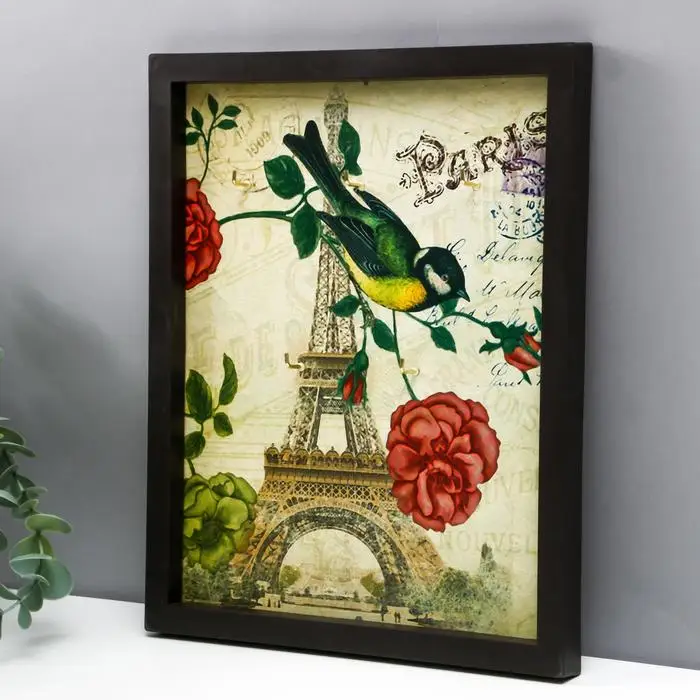 Ключница Птица на цветке 27х22 см |