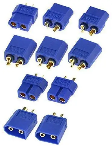 5 пар XT60 Мужской Женский Штепсель пули для RC Lipo батареи (цвет синий)|Детали и