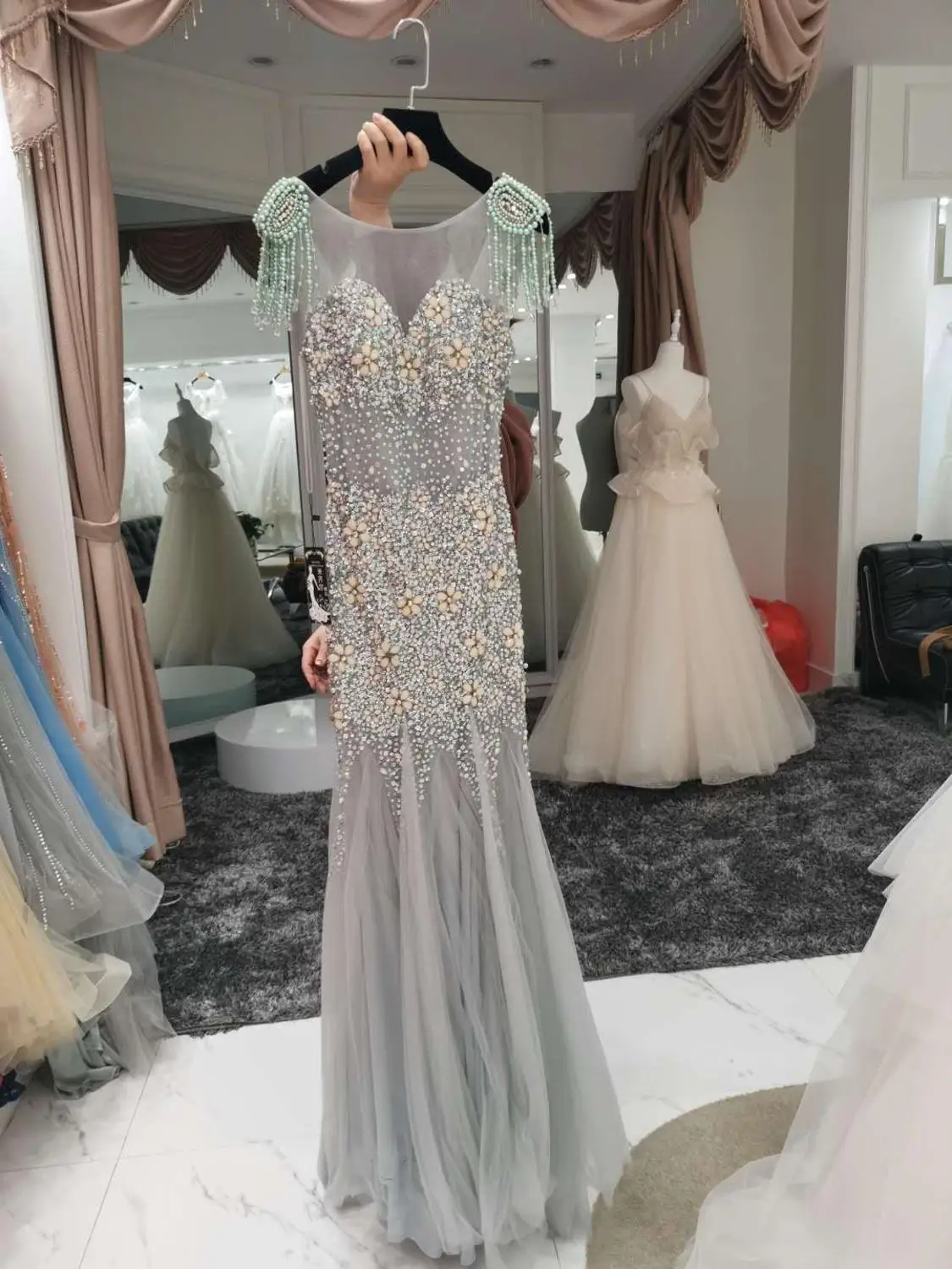 Женское вечернее платье с юбкой годе юбка бриллианта дешевые платья формы для