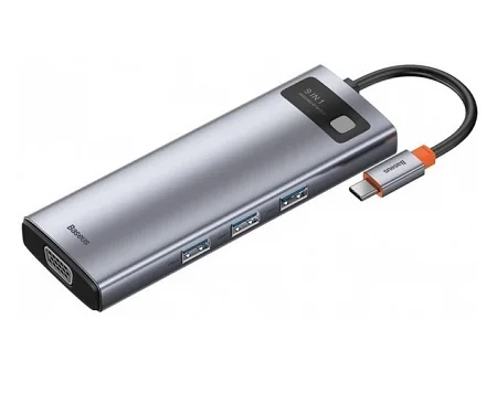 Хаб Baseus Metal Gleam Series 9-in-1 Multifunctional Type-C HUB Docking Station Space (CAHUB-CU0G) | Компьютеры и офис