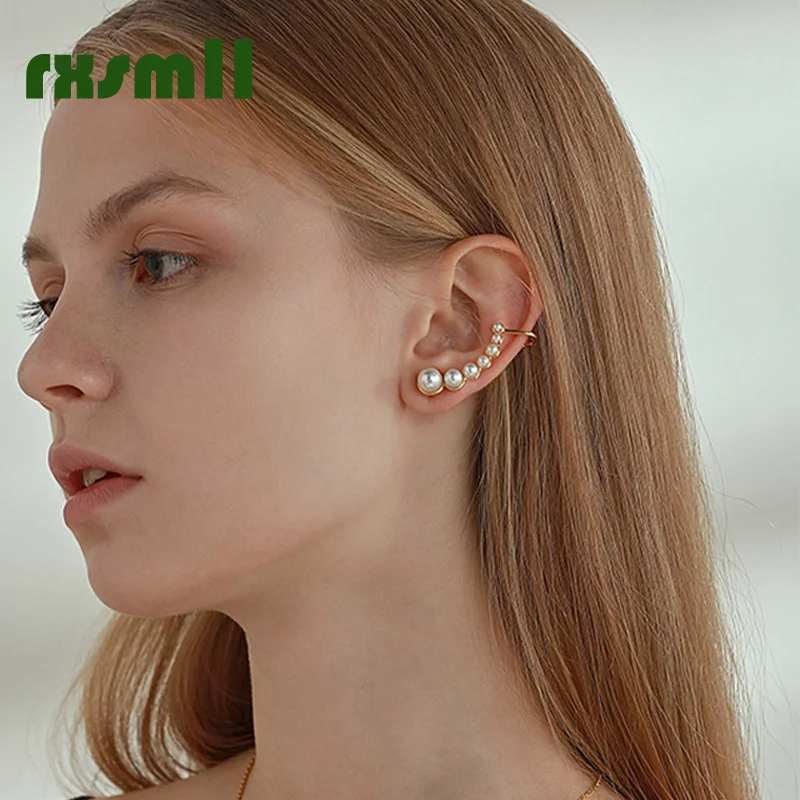 

Minimalist Multi Faux Pearl Cuff Earrings For Woman Delicate Cartilage Climber Crawler Ear Clips Bridal Gifts Wholesale