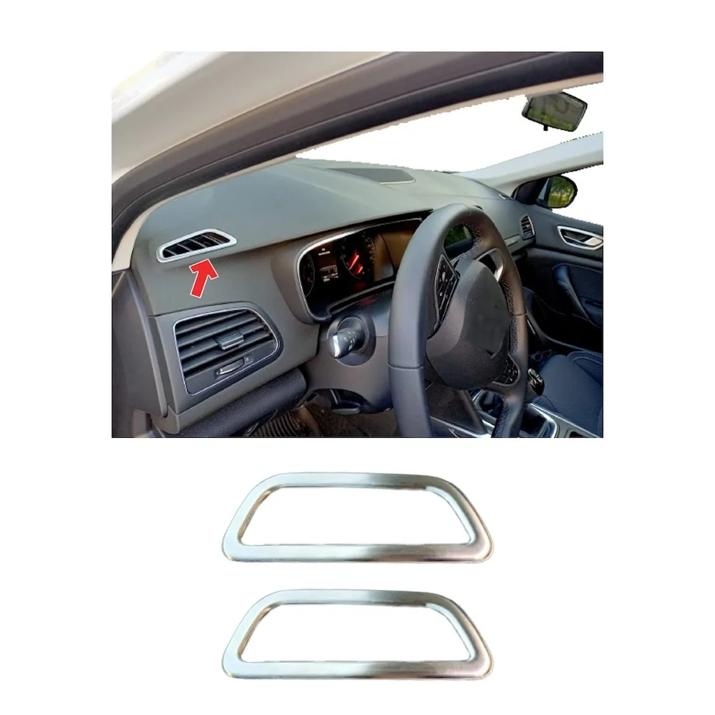 

For Renault Megane 4 2016 After Chrome Air Vent Chrome 2 Piece. Stainless Steel Car Accessories Modified Designed Makeup